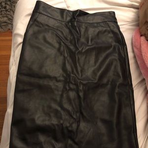 Black leather skirt